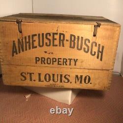 Anheuser Busch Wood Beer Crate Budweiser Vintage Antique 1942 Nice