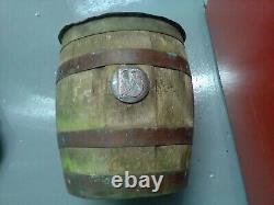 Arts and crafts beer barrel star brewerycopper banded hammered 15high mancave