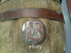 Arts and crafts beer barrel star brewerycopper banded hammered 15high mancave