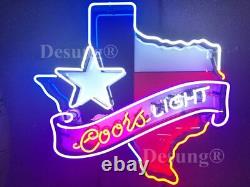 Coors Light Texas Lone Star Beer Lamp Neon Light Sign 24x20 HD Vivid Printing