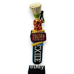 Exile Brewing Beer Tap Handle 11 Zoltan Island Ale HAWAII Space ALIEN UFO IOWA