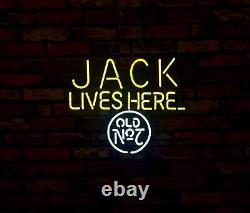 JACK LIVES HERE Neon Beer Sign Handcraft Real Bar Restaurant Decor Light 18x14