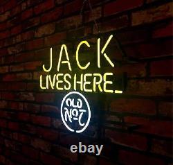 JACK LIVES HERE Neon Beer Sign Handcraft Real Bar Restaurant Decor Light 18x14