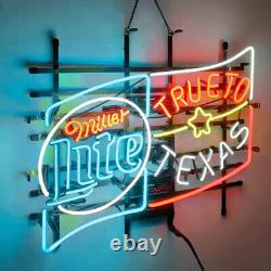 Miller Lite True To Texas Neon Sign Beer Bar Pub Wall Decor Gift 24x20