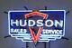 New Hudson Sales Service Beer Neon Light Sign 24x20 Real Glass Lamp Bar