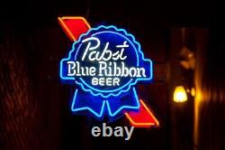 Pabst Blue Ribbon Beer 20x16 Neon Lamp Light Sign With HD Vivid Printing