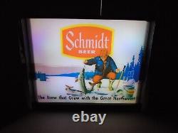 Schmidt Beer Ice Fishing Scene LED Display light sign box