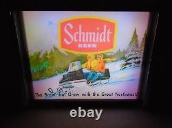 Schmidt Beer Snowmobile Scene LED Display light sign box