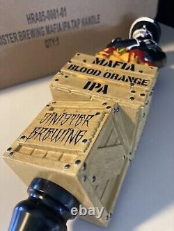 Sinister Brewing Beer Tap Handle Mafia Blood Orange IPA Skeleton Skull