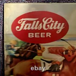 Vtg Rare Falls City Beer 14x11 Vari Vue Lenticular Advertisement Nos