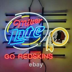 Washington RedskinsLite Beer Neon Sign 24x20 Beer Bar Pub Wall Display